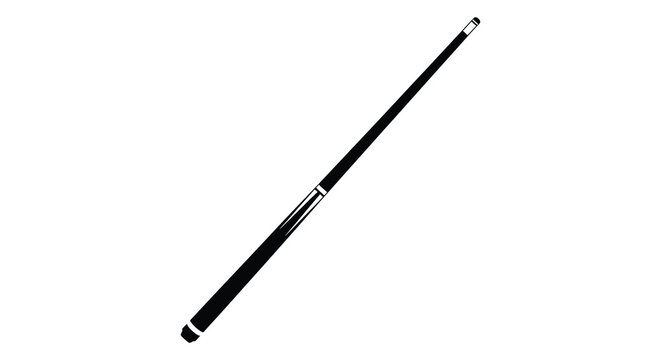 Pool cue isolated on a white background silhouette