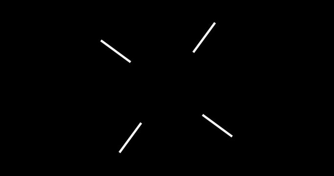 Digital Old school rifle scope target animation lines. Arrow hitting bullseye reticle symbol. Scanning crosshair military sniper scope gun aim. Hunt and hit animation. Marksman rifle long range scope.