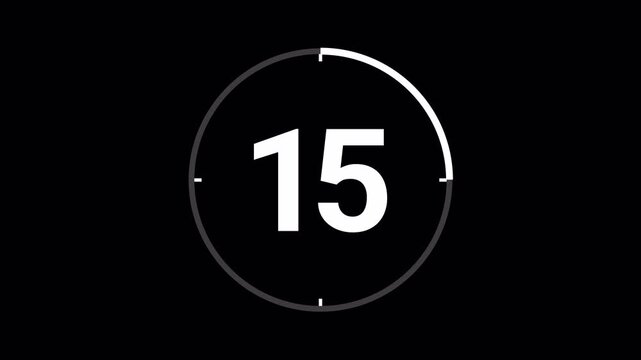 timer 20 second Countdown real time alpha channel