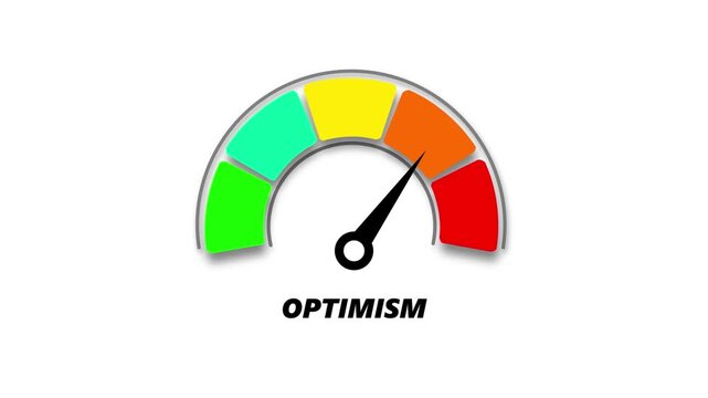 optimism level, ranging from safe low to critical high, indicator changes through green, yellow, and red levels on dashboard.