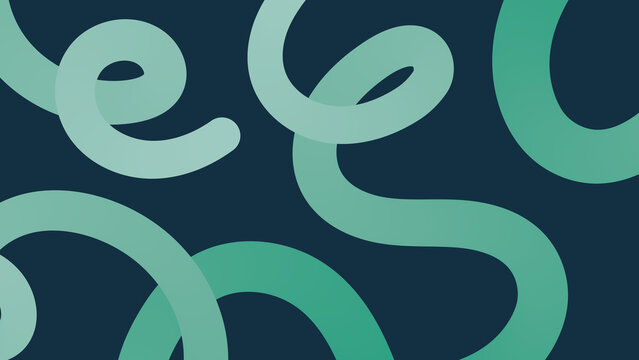 Abstract fluid lines background with Robbin's Egg gradient color. Playful curved lines. Prussian color background