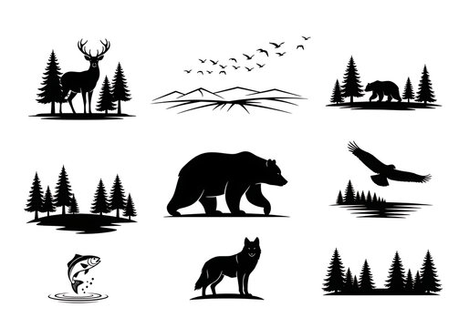 Black Forest Wildlife Silhouettes