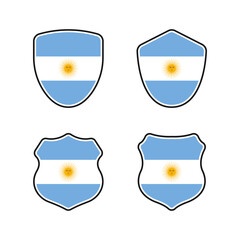 Argentina Flag Shield Badge Collection Vector Set © Flatvac