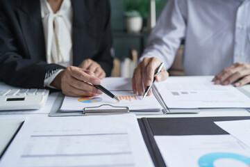 Fototapeta premium Business People Meeting Design Ideas professional investor working new start up project. Concept. business planning in office