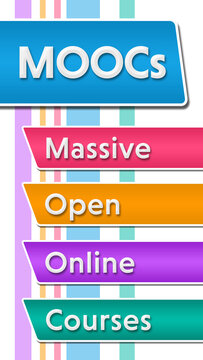 MOOCs - Massive Open Online Courses Colorful Vertical Box Stripes Text 
