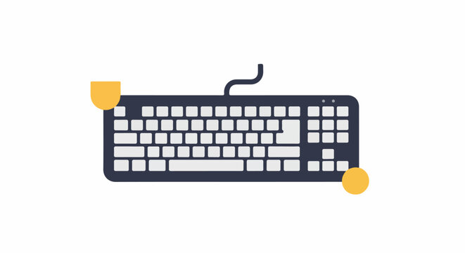 A computer keyboard with white keys and a dark outline