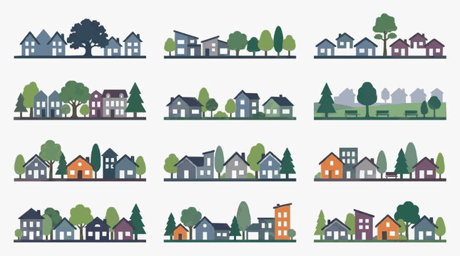 Neighborhood Household Residential Homes Collection.