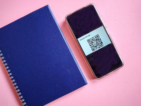 Smartphone Showing QR Code Generator App