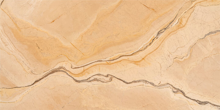 Elegant beige marble stone background with layered wavy striations polished surface texture ideal for abstract decorative design modern architecture interiors