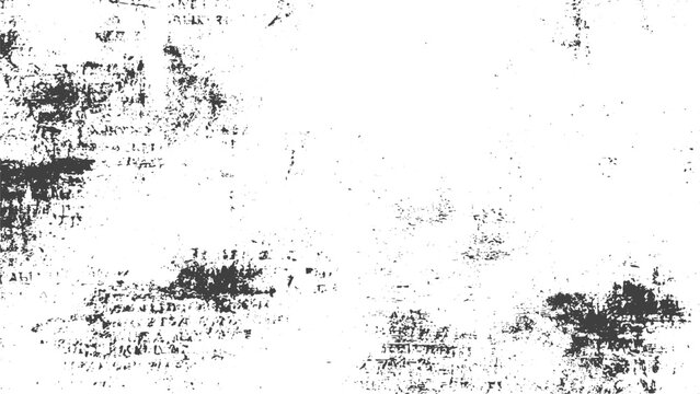 Abstract Grunge Brush Illustration with Bold Black Strokes Worn Edges Scratches and Vintage Texture Overlay.