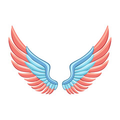 Fototapeta premium Colorful Angel Wings Illustration