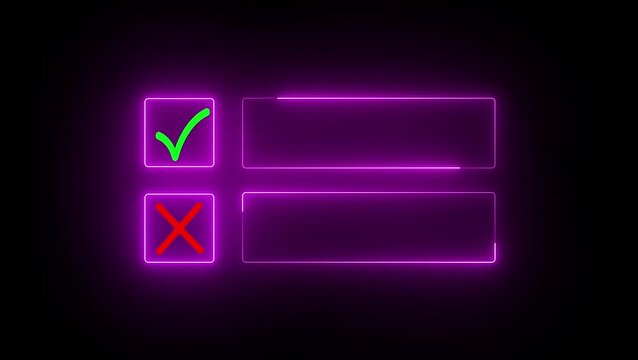 Glowing Pink Color Neon Light Switch Button Icon on Black Background Vector Illustration 4k video