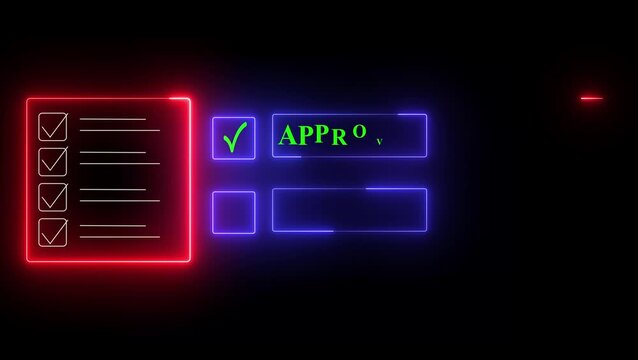 Glowing Red and Blue Color Neon Download Icon Button on Black Background 4k animation video.