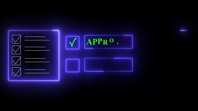 Glowing Blue Color Neon Download Icon Button on Black Background 4k animation video.