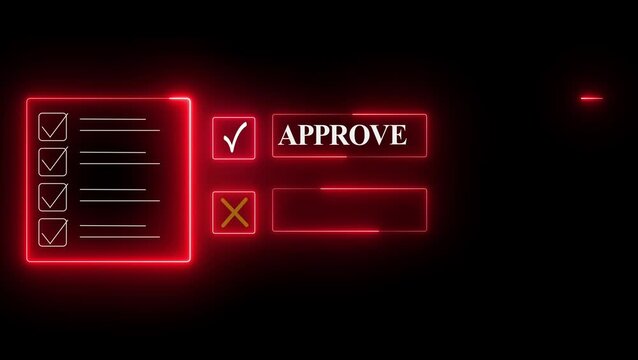 Glowing Red Color Neon Download Icon Button on Black Background 4k animation video.