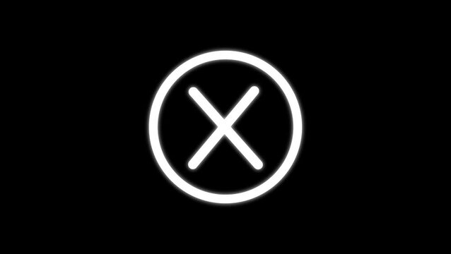 Glossy White Peace Symbol Icon Button on Black Background 4k video