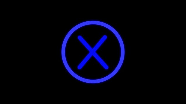 Glossy Blue Peace Symbol Icon Button on Black Background 4k video