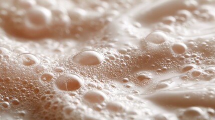 Fototapeta premium Bubble Close-Up: Captivating Textures of Creamy Liquid Foam for Food and Beverage Concepts
