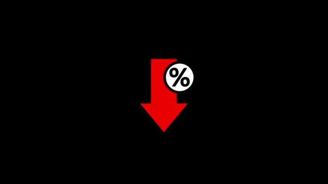 Interest rate increase arrow animation.Financial, business, and statistical analysis.