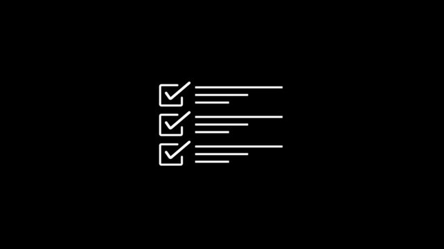 Digital list system concept on solid background. Task management, and checkmark for successful project execution.
