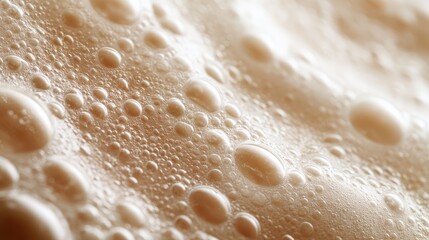 Fototapeta premium Close-Up of Bubbles with Soft Focus: Captivating Foam Detail for Beverage Photography