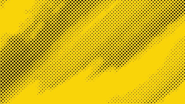 Yellow and Black Halftone Pattern 4K