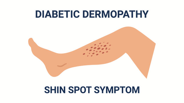 Diabetic Dermopathy Skin Lesion Shin Spot Symptom Illustration
