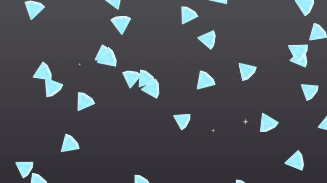 diamonds fall down on dark background. Luxury and value
