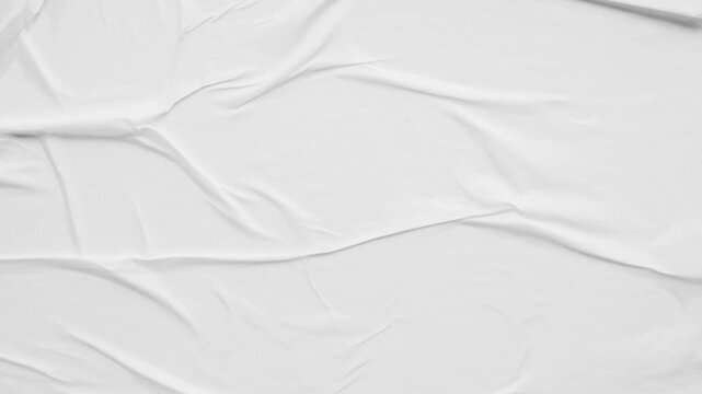 white crumpled and creased glued wrinkled paper poster texture background