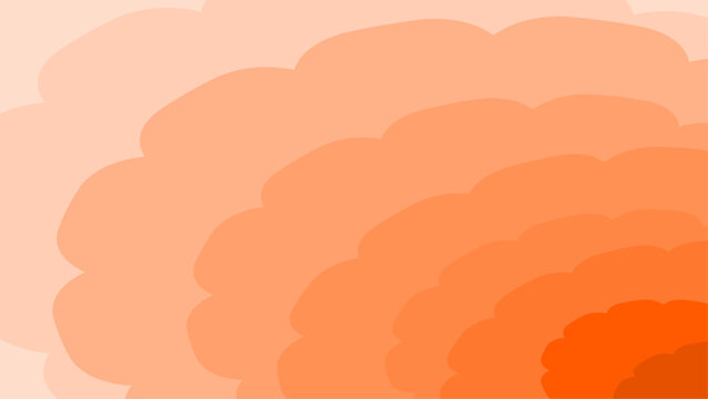 Vector abstract background with layered soft orange cloud shapes creating a warm gradient effect