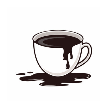 Flat design coffee cup with steam icon