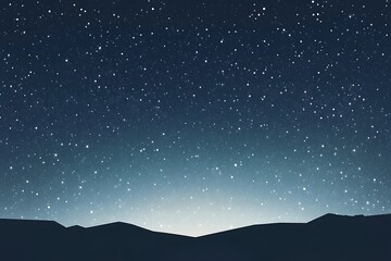 Obraz premium Majestic night sky over a tranquil mountain horizon