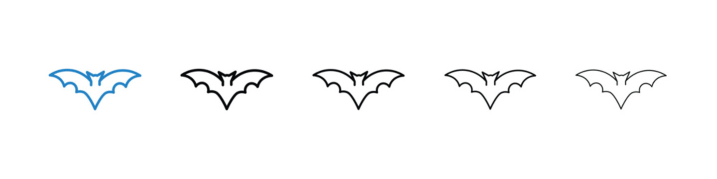 Bat icon bundle vectors illustrations