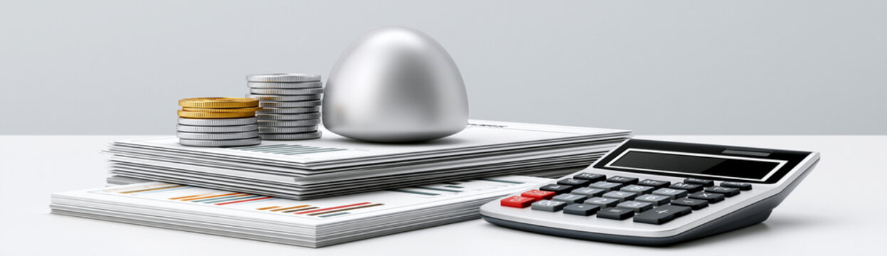 Government bond certificates displayed alongside a calculator and financial reports on a minimalist desk, emphasizing their role in conservative investing. The image includes ample copy space for