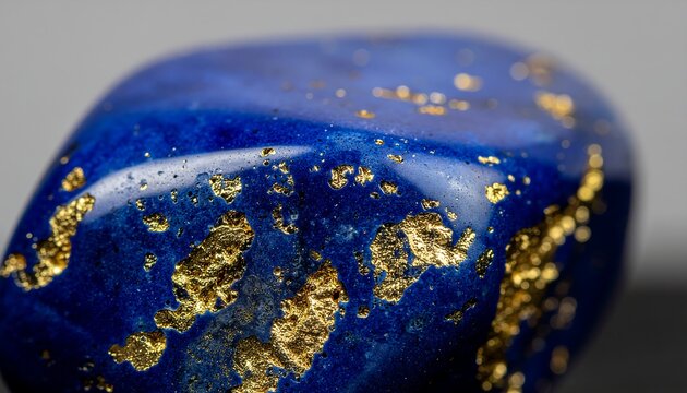 Closeup of Blue Stone with Golden Specks.