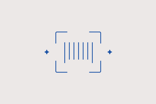 Product barcode scanning finder grid line icon for supermarket retail inventory checkout, mobile price lookup app. Smart vector illustration for warehouse asset audit.