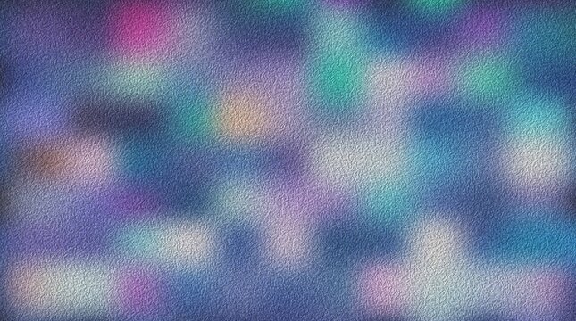 Abstract pixel art pattern with colorful squares and geometric shapes in blue tones