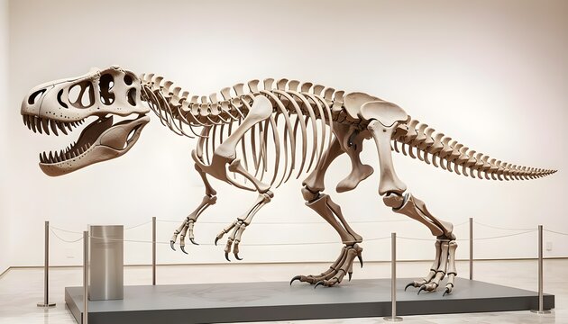 dinosaur skeleton side view museum display