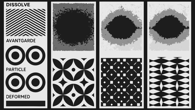 Assorted Geometric Patterns In Black And White A Collection Of Abstract Vector Designs