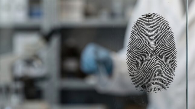 Fingerprint evidence analysis representing forensic investigation biometric identification criminal detection and modern forensic science