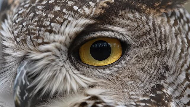 Close-Up of Owl Eye with Stunning Detail and Vibrant Colors