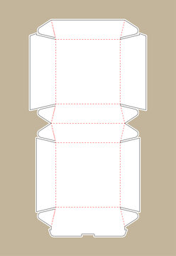Burger Box Die Cut Template Packaging Design, Food Takeaway Box Dieline Mockup, Foldable Carton Packaging Vector Template