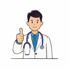 Fototapeta premium Doctor giving thumbs up with stethoscope