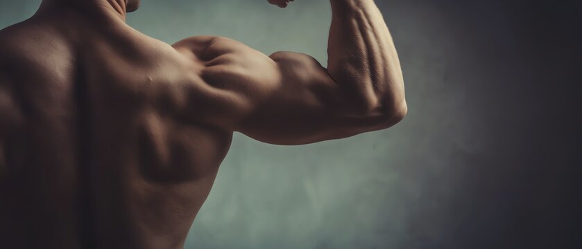 Strong muscular arm showcasing fitness power.