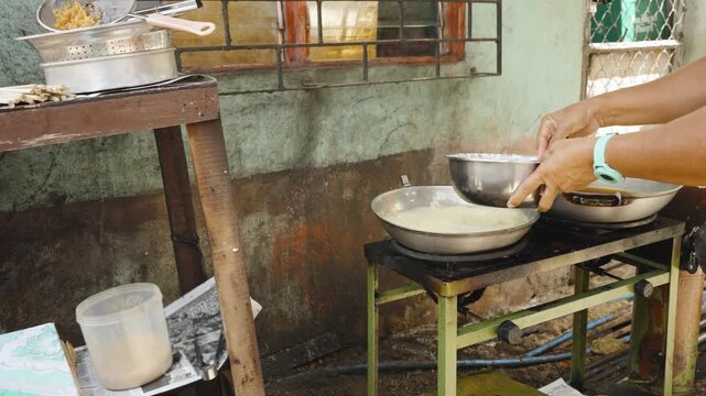 Vendor Cooking Banana Fritters