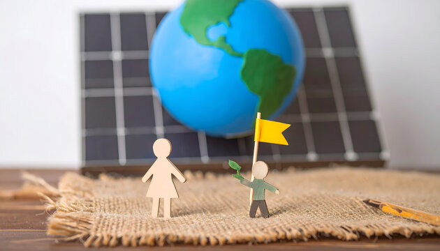 Concept illustration showing generational contract creating stylized intimate responsible positive sustainable future planet atmosphere generative AI