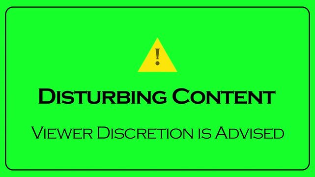 Warning. Disturbing Content, Viewer Discretion is Advised Animated Sign animation in 4k animation with alpha channel on transparent background Warning. Disturbing Content, animation