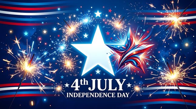 Celebrating Independence Day with Fireworks and Stars