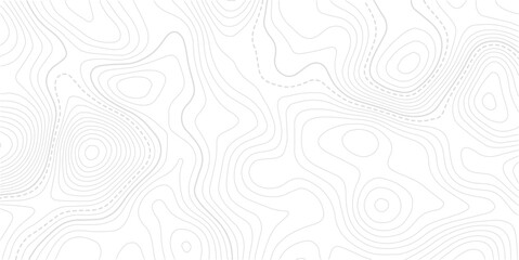 White abstract topography topology line map decorative vector background with black outline.  Contour background geographic grid. Vector illustration. © MDSOHEL