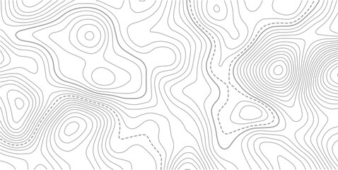 White abstract topography topology line map decorative vector background with black outline.  Contour background geographic grid. Vector illustration. © MDSOHEL